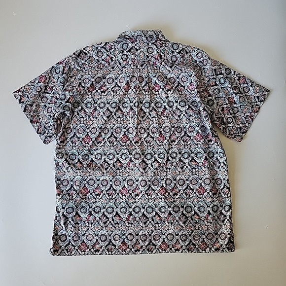 Go Barefoot Quarter Button Hawaiian Shirt Collared Short Sleeve Resort Travel - Picture 2 of 12